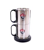 Jogo 2 Canecas Inox Com Suporte  - Vitoria - Produto Oficial Licenciado